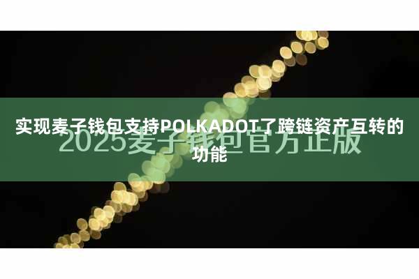 实现麦子钱包支持POLKADOT了跨链资产互转的功能