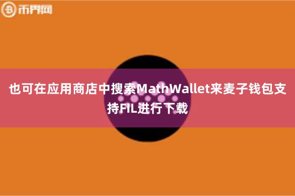 也可在应用商店中搜索MathWallet来麦子钱包支持FIL进行下载